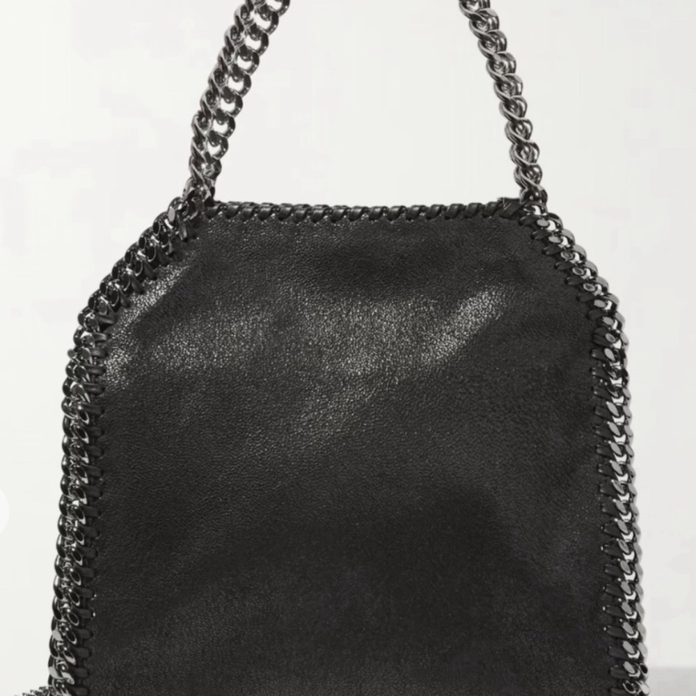 Stella McCartney Falabella Mini Faux Brushed Leather Black Edgy Chain Bag - Picture 2 of 16